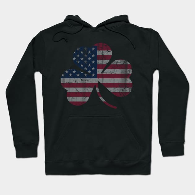 Irish American Flag Shamrock Hoodie by E